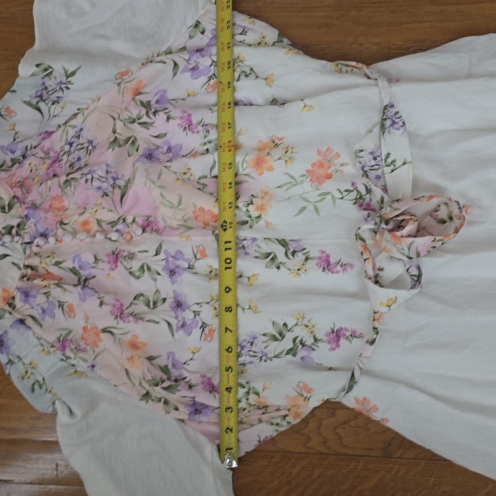 52SEVEN BRAND WOMEN'S PLUS WHITE AND PURPLE LINED FLORAL DRESS SIZE 14W - Picture 11 of 16